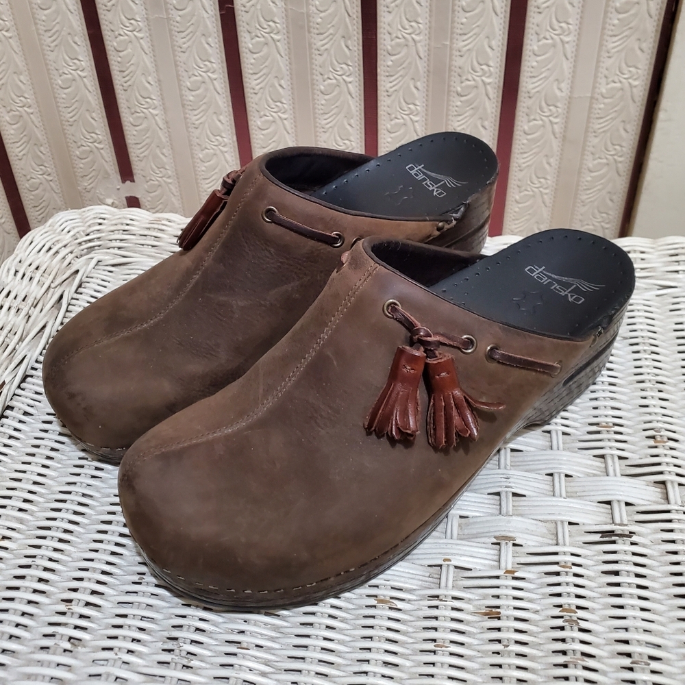 Dansko Brown Leather Clog Shoes 41